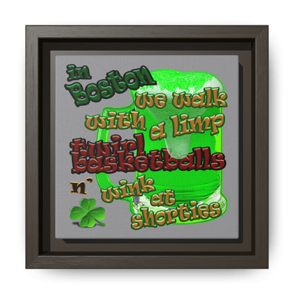 celtics logo - framed canvas art (grey)