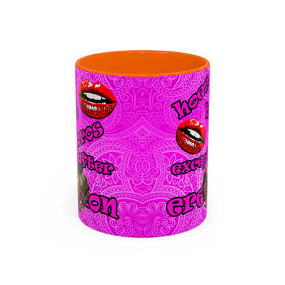 hoes b4 bros - Accent Mug (pink swirl)