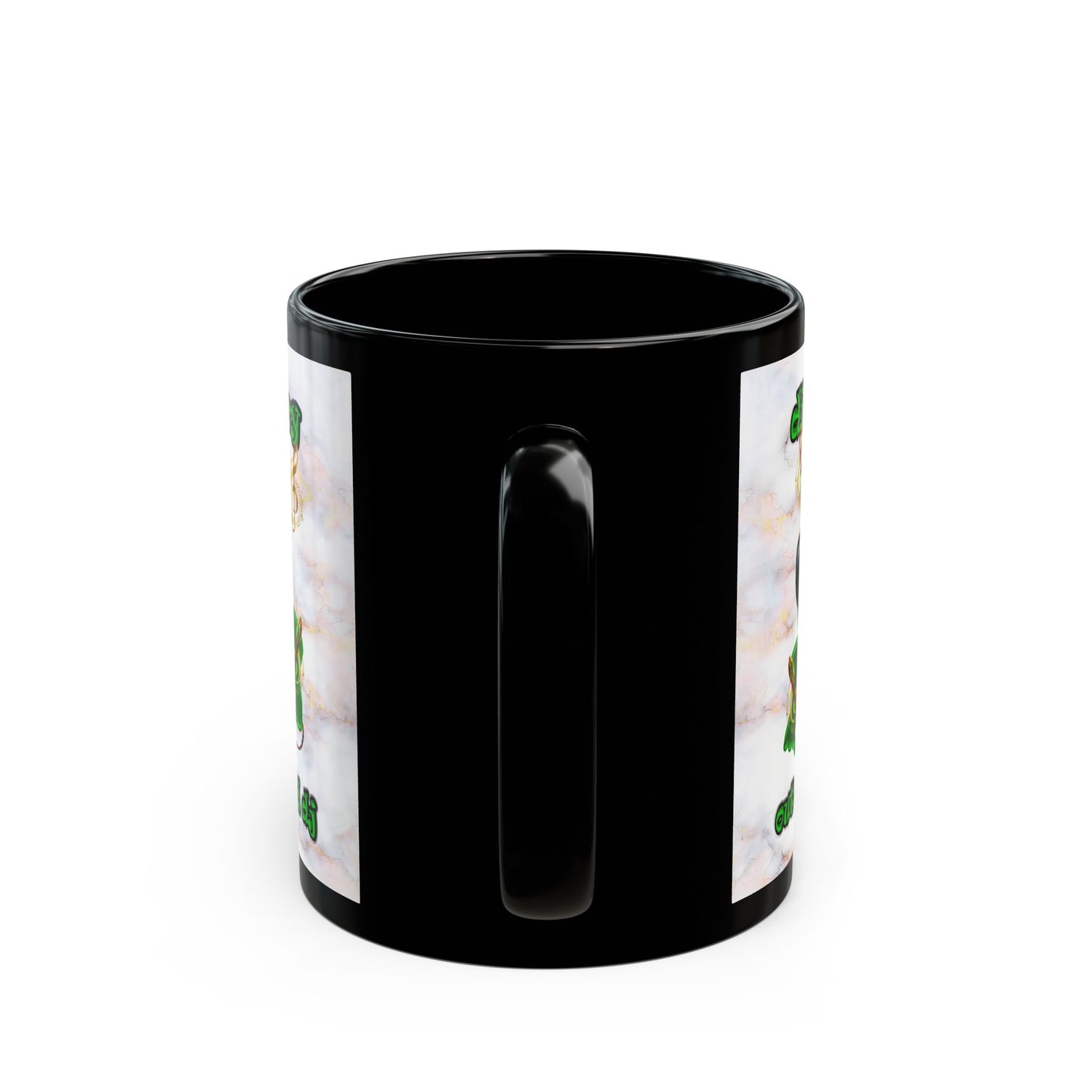 disc jockey - Black Mug (white marble)