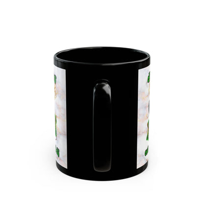 disc jockey - Black Mug (white marble)