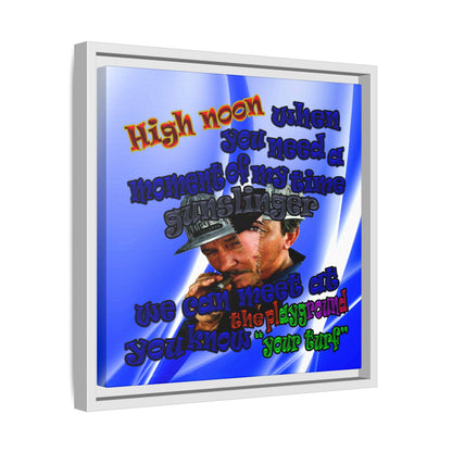 high noon - framed canvas art (blue-white wave)