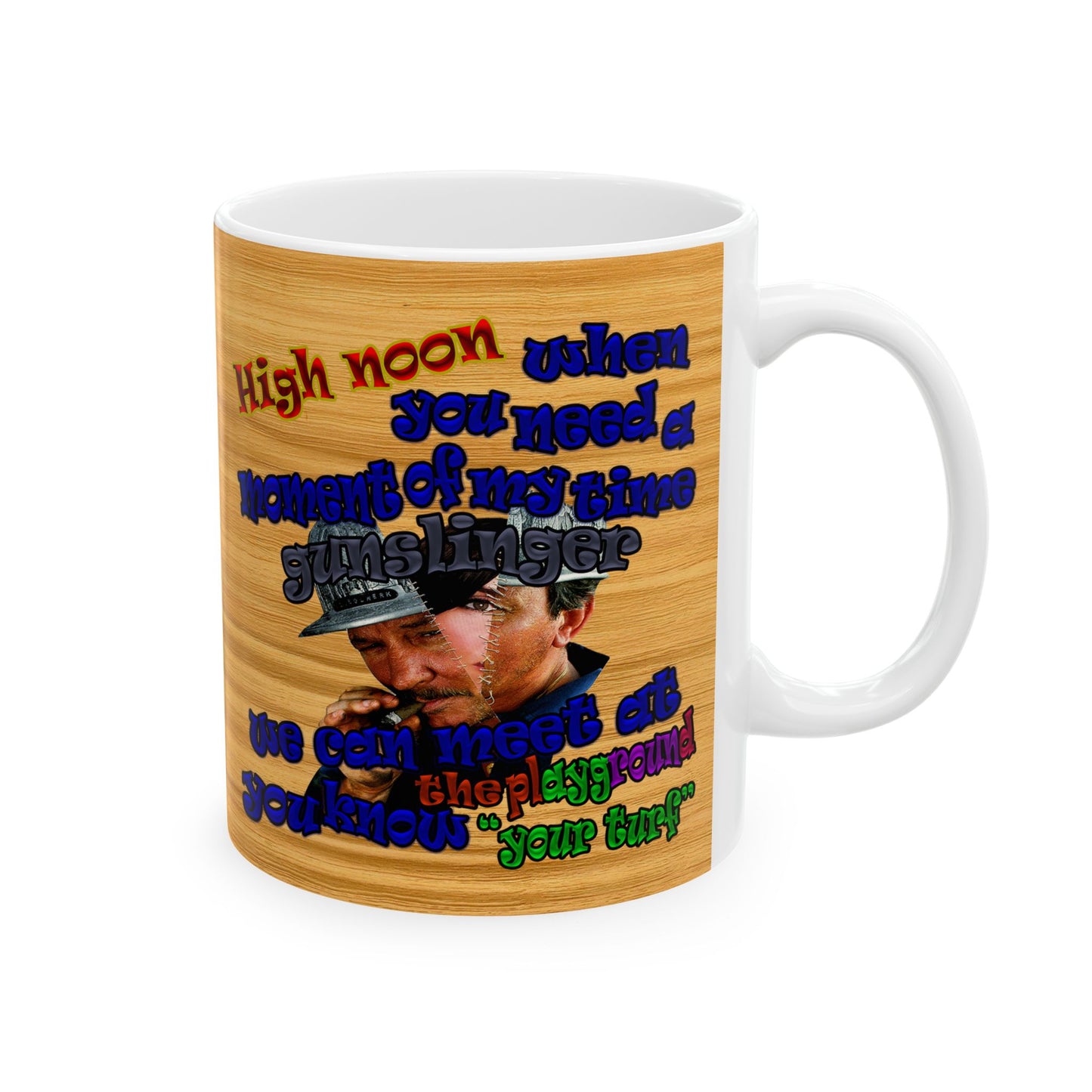 high noon - White Mug (butterscotch wood finish)