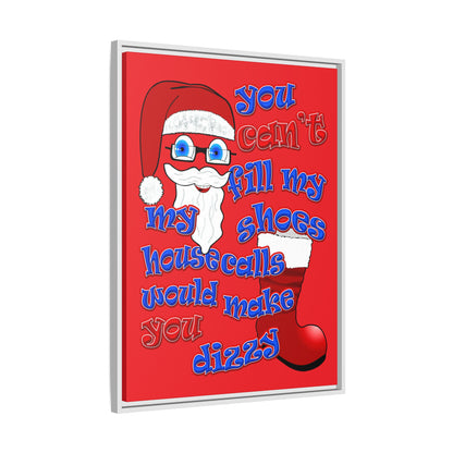 santa's shoes - framed canvas art (red)
