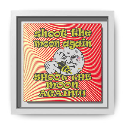 shoot the moon again - framed canvas art (yellow-orange wave)