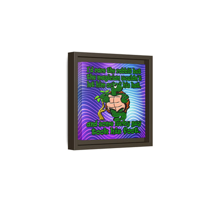 turtle race - framed canvas art (purple wave)