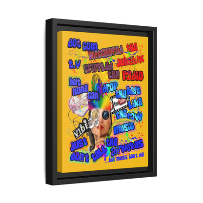 drop the beat - framed canvas art (yellow)