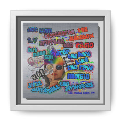 drop the beat - framed canvas art (brushed nickel)