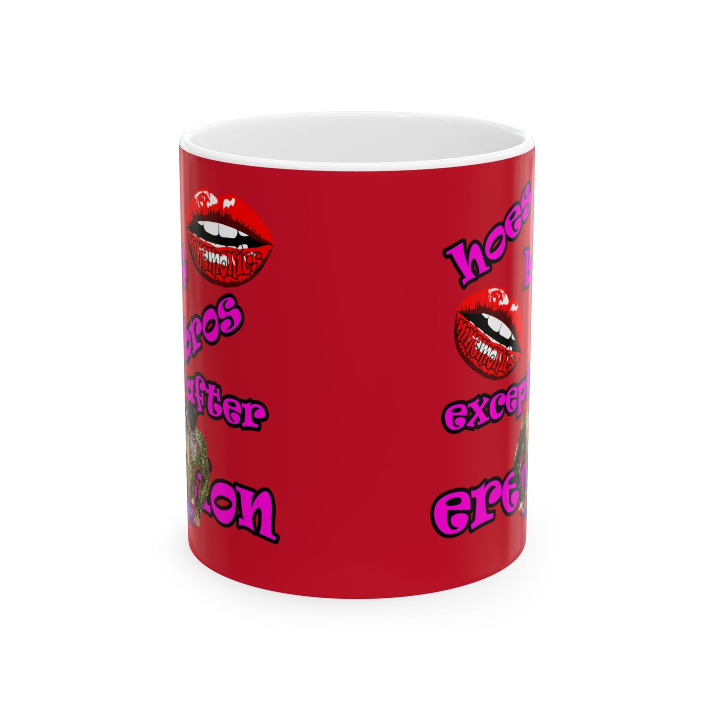 hoes b4 bros - White Mug (dark red)