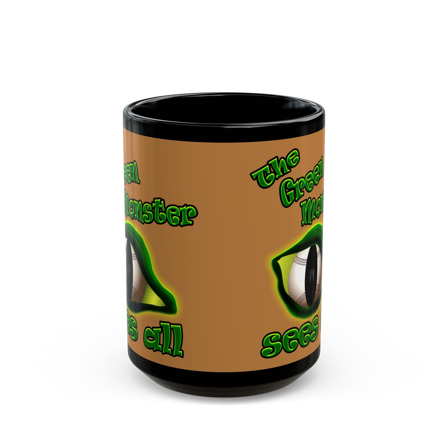 green monster - Black Mug (light brown)
