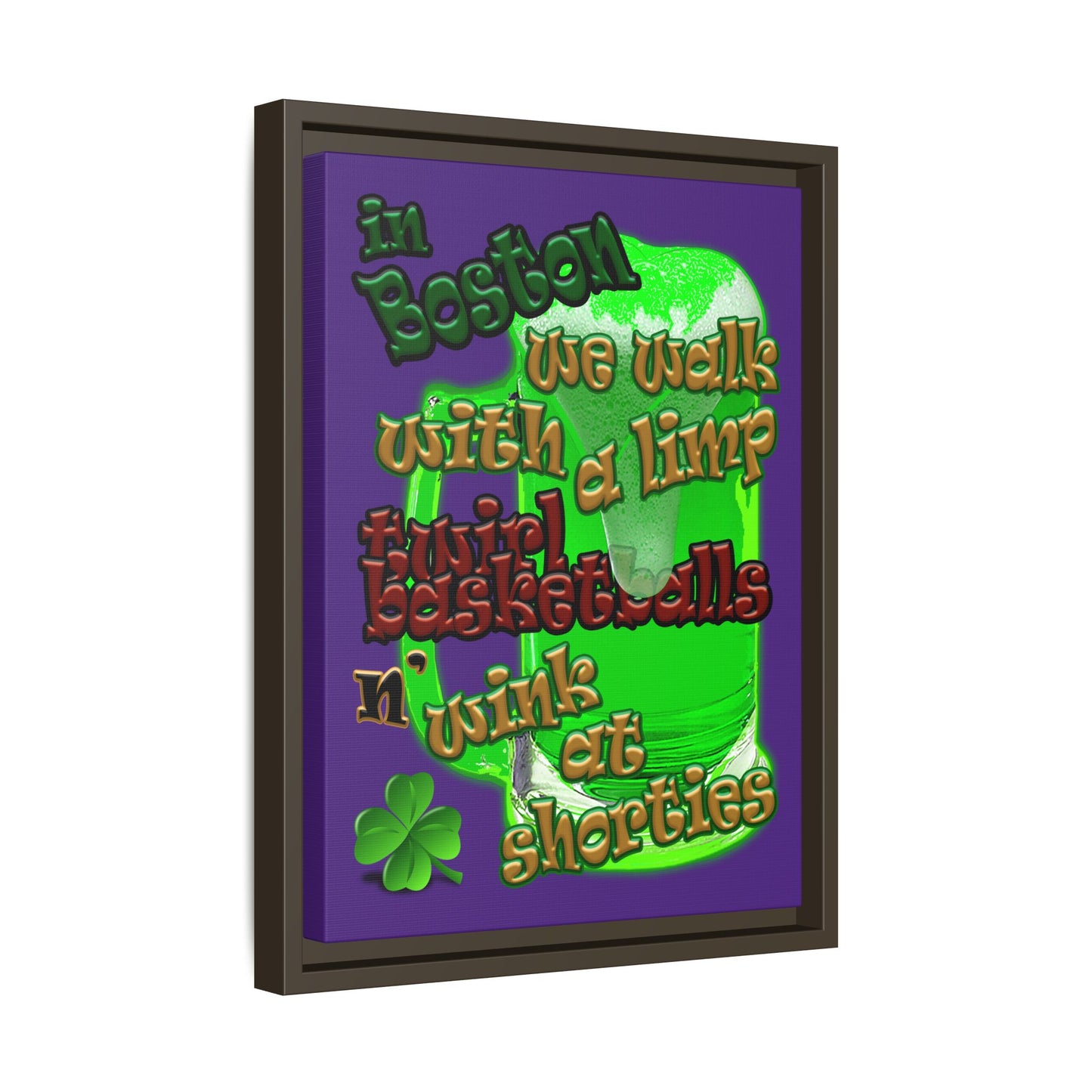 celtics logo - framed canvas art (purple)