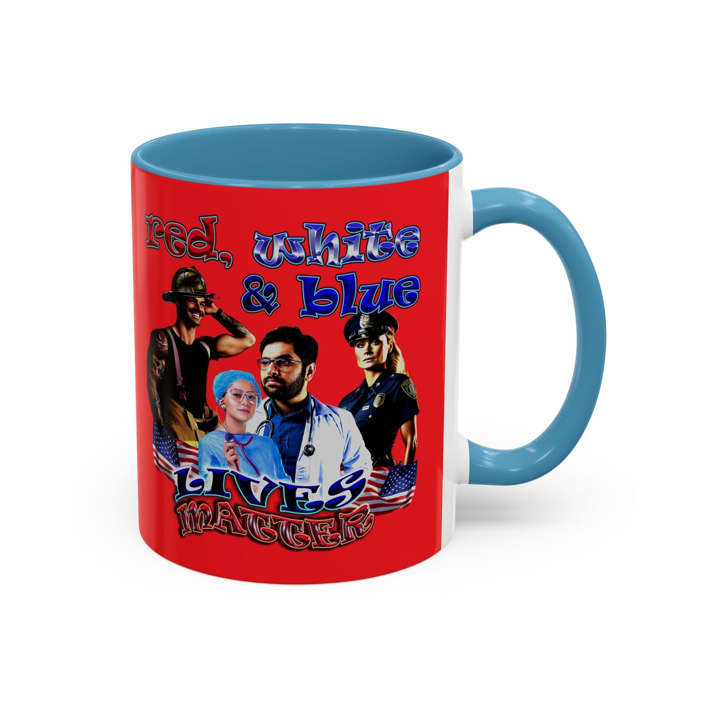rw&b lives matter - Accent Mug (red)