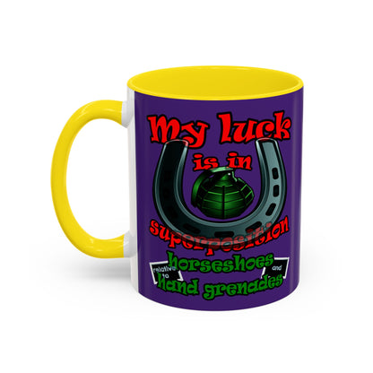 my luck - Accent Mug (purple)
