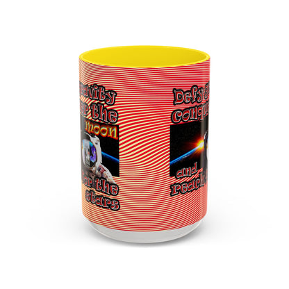 defy conquer reach - Accent Mug (yellow-orange wave)