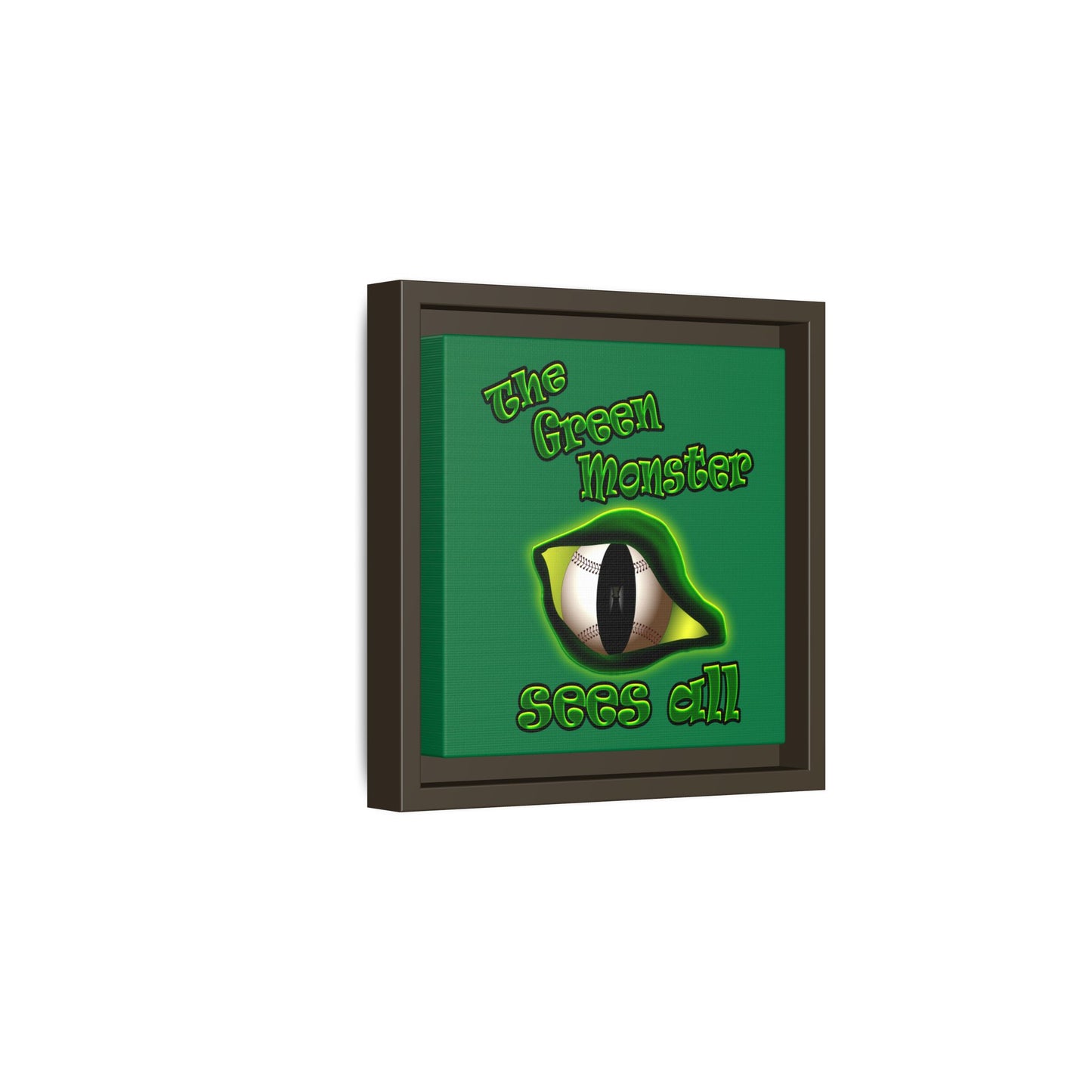 green monster - framed canvas art (dark green)