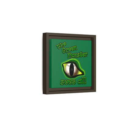 green monster - framed canvas art (dark green)