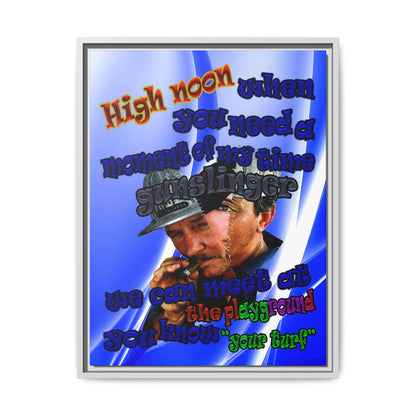 high noon - framed canvas art (blue-white wave)