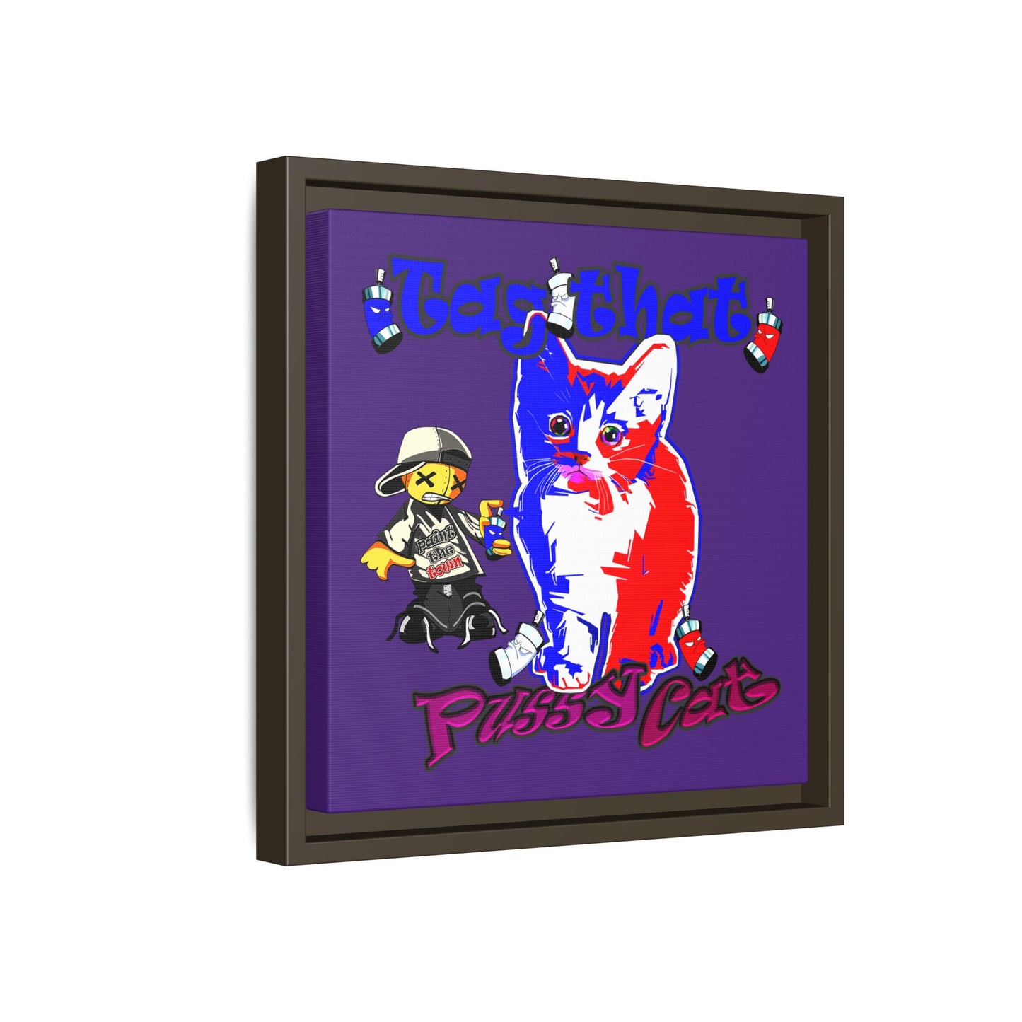 tag that - framed canvas art (purple)