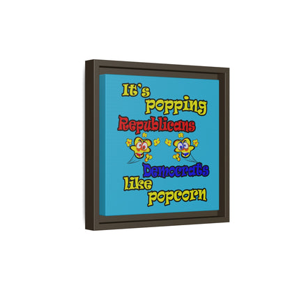 popping like popcorn - framed canvas art (turquoise)