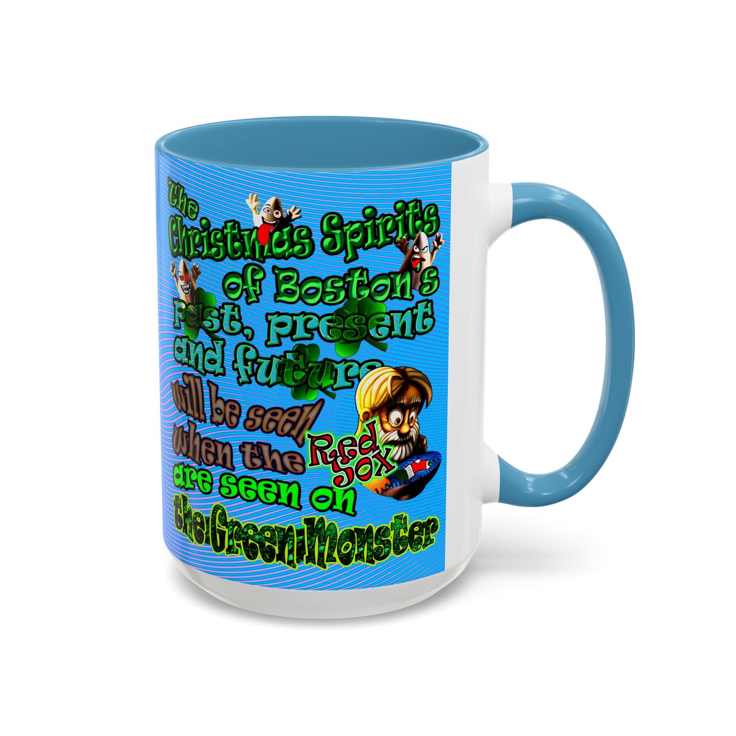 christmas spirits of boston - Accent Mug (light blue-purple wave)