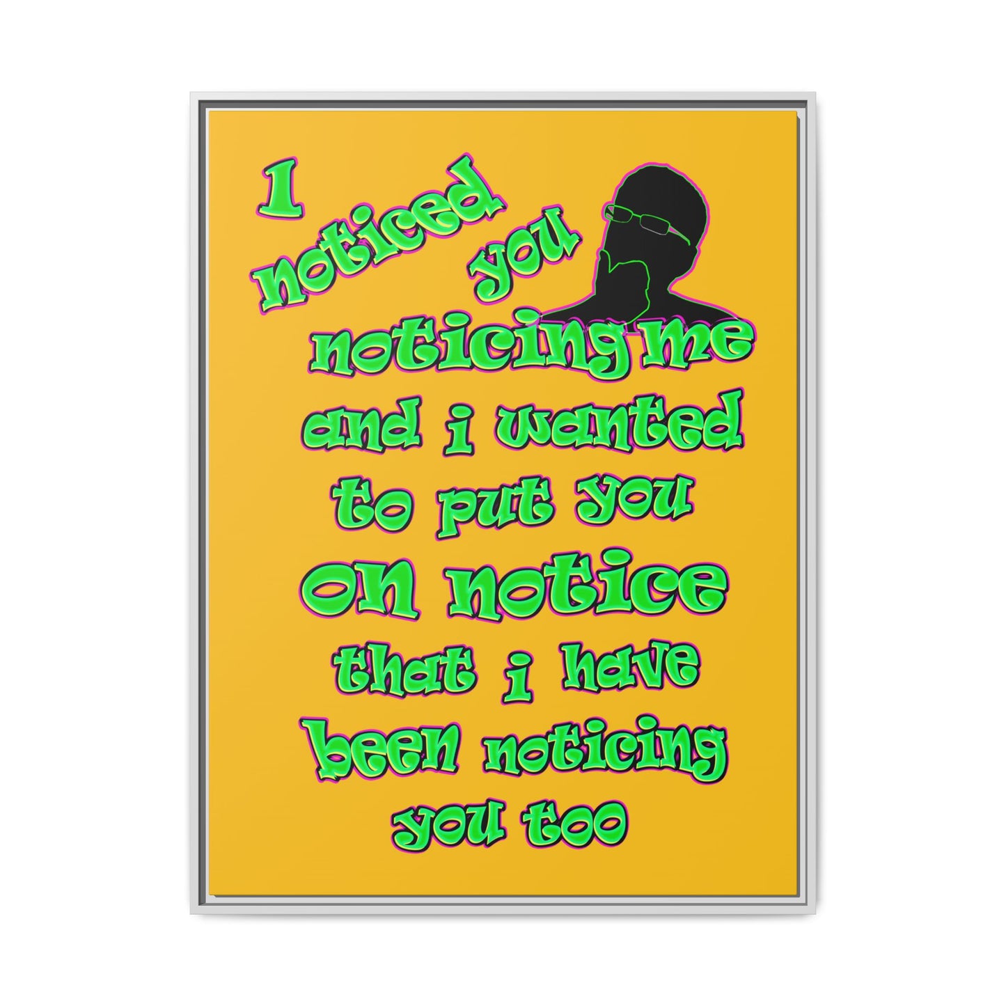 noticed you noticing - framed canvas art (yellow)