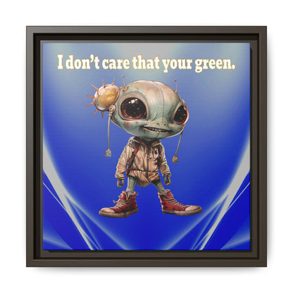 I don't care that your green - framed canvas art (blue-white wave)