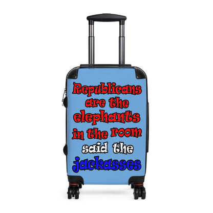 donkeys and elephants - Suitcase (light blue)