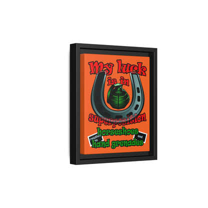 my luck - framed canvas art (orange)