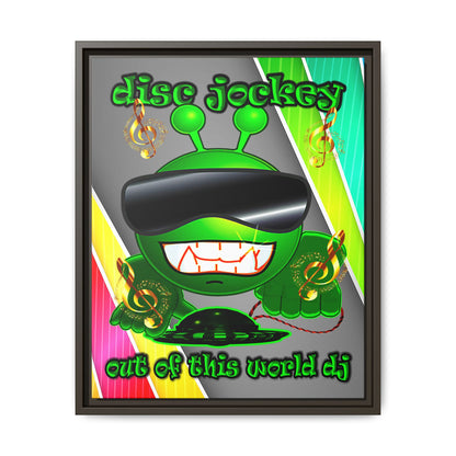 disc jockey - framed canvas art (rainbow split)