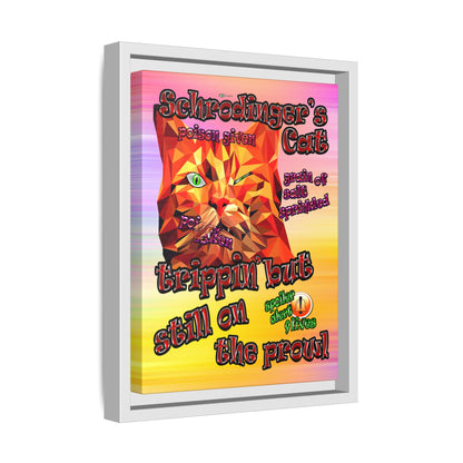 schrodinger's cat - framed canvas art (color blur)