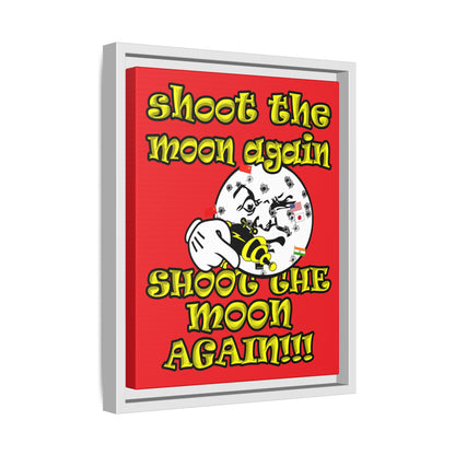 shoot the moon again - framed canvas art (red)