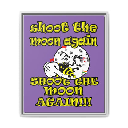 shoot the moon again - framed canvas art (light purple)