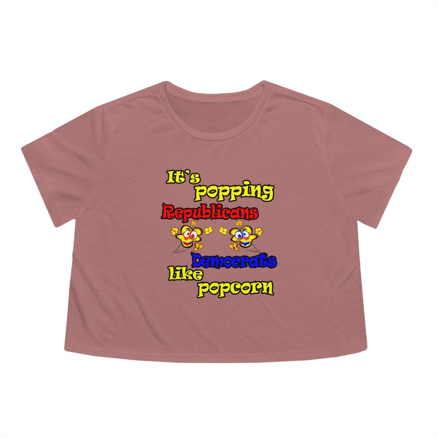 popping like popcorn - Women's Flowy Cropped Tee