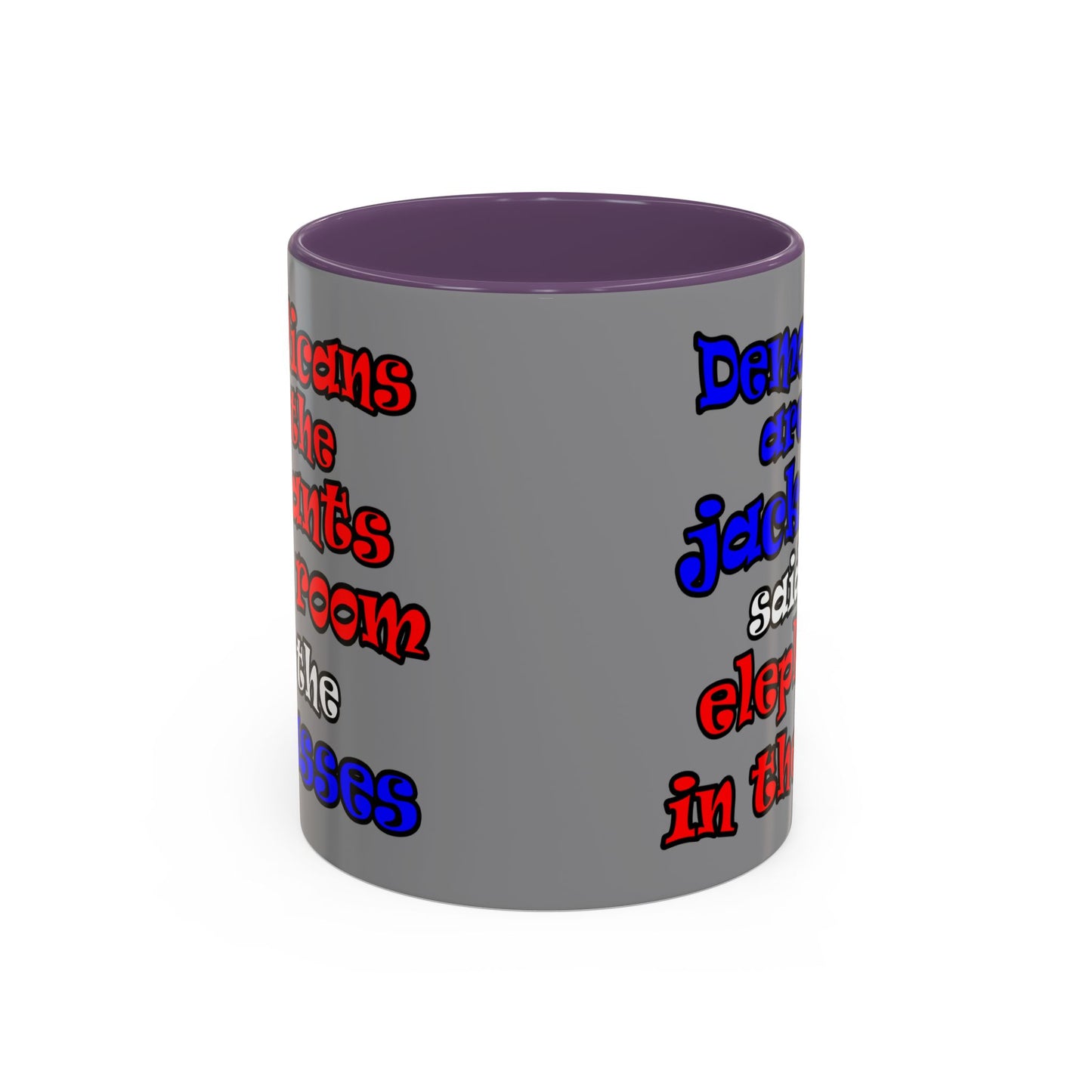 donkeys and elephants - Accent Mug (grey)