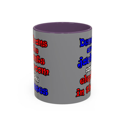 donkeys and elephants - Accent Mug (grey)