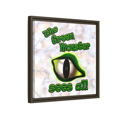 green monster - framed canvas art (white marble)