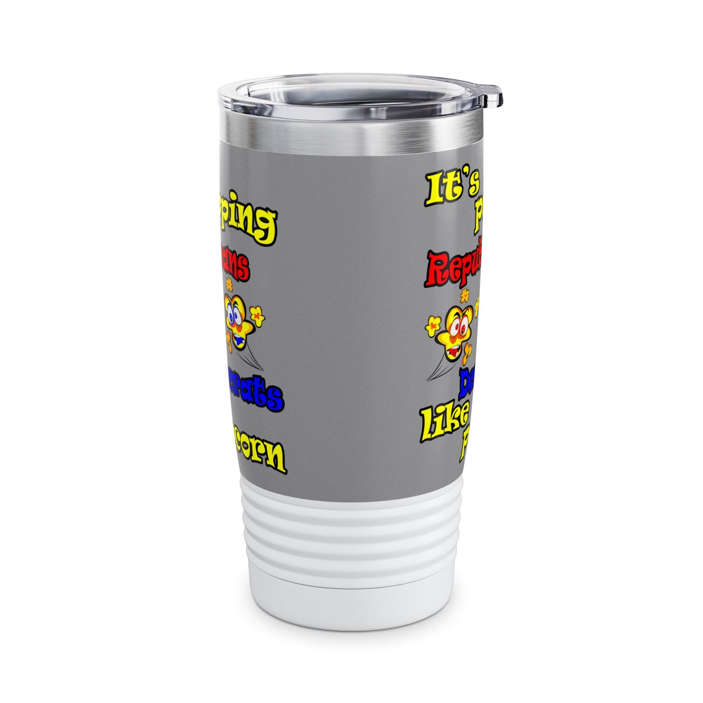 popping like popcorn - Ringneck Tumbler, 20oz (grey)