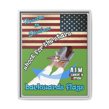 shoot for the stars - framed canvas art (green)