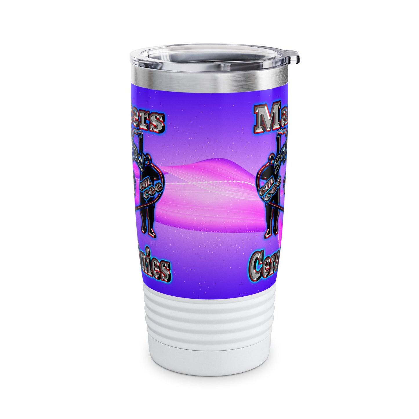 em cee squared - Ringneck Tumbler, 20oz (purple-pink wave)