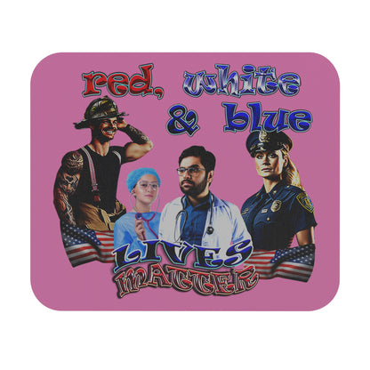 rw&b lives matter - Mouse Pad (Rectangle) (light pink)