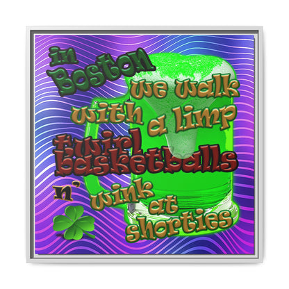 celtics logo - framed canvas art (purple wave)