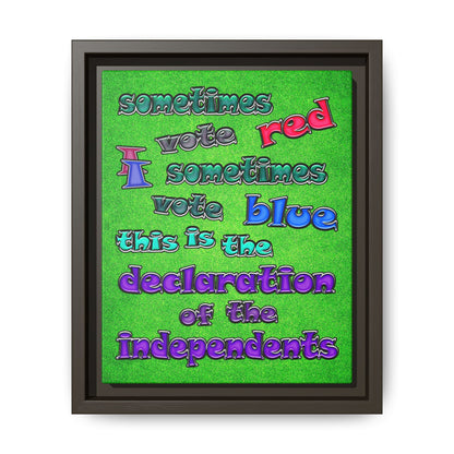 declaration of the independents - framed canvas art (green turf)