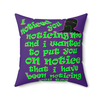 noticed you noticing - Faux Suede Square Pillow - (purple)