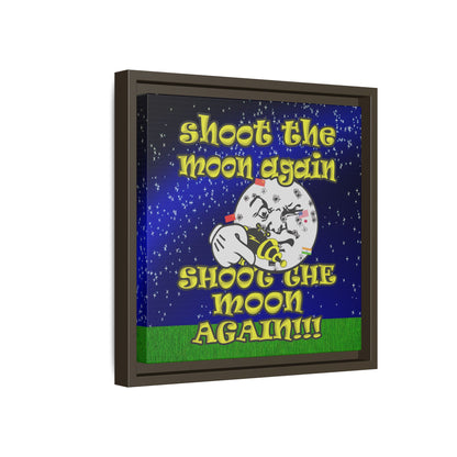 shoot the moon again - framed canvas art ('snoops' background)