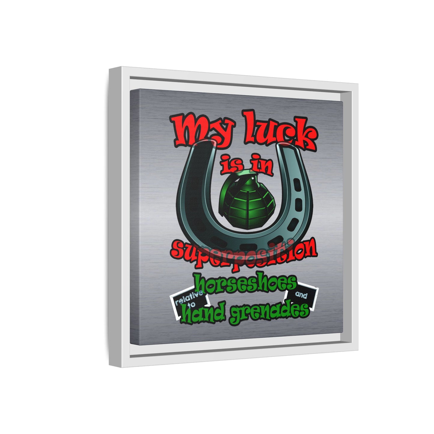 my luck - framed canvas art (brushed nickel)