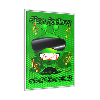 disc jockey - framed canvas art (logo green)