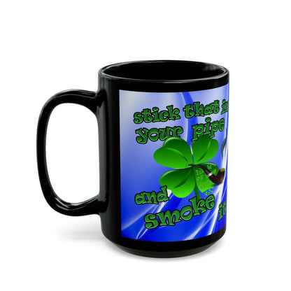celtics logo - Black Mug (blue-white wave)