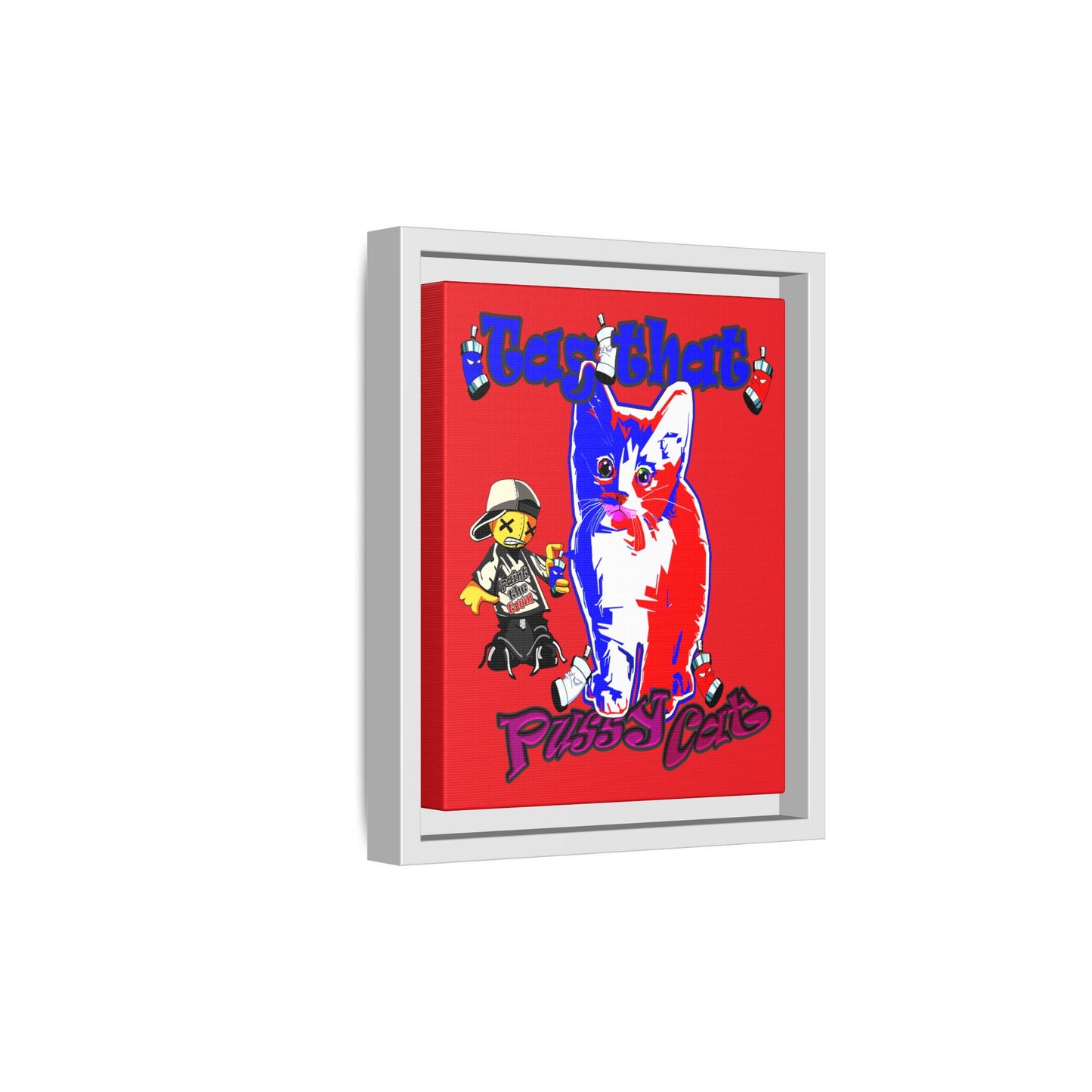 tag that - framed canvas art (red)