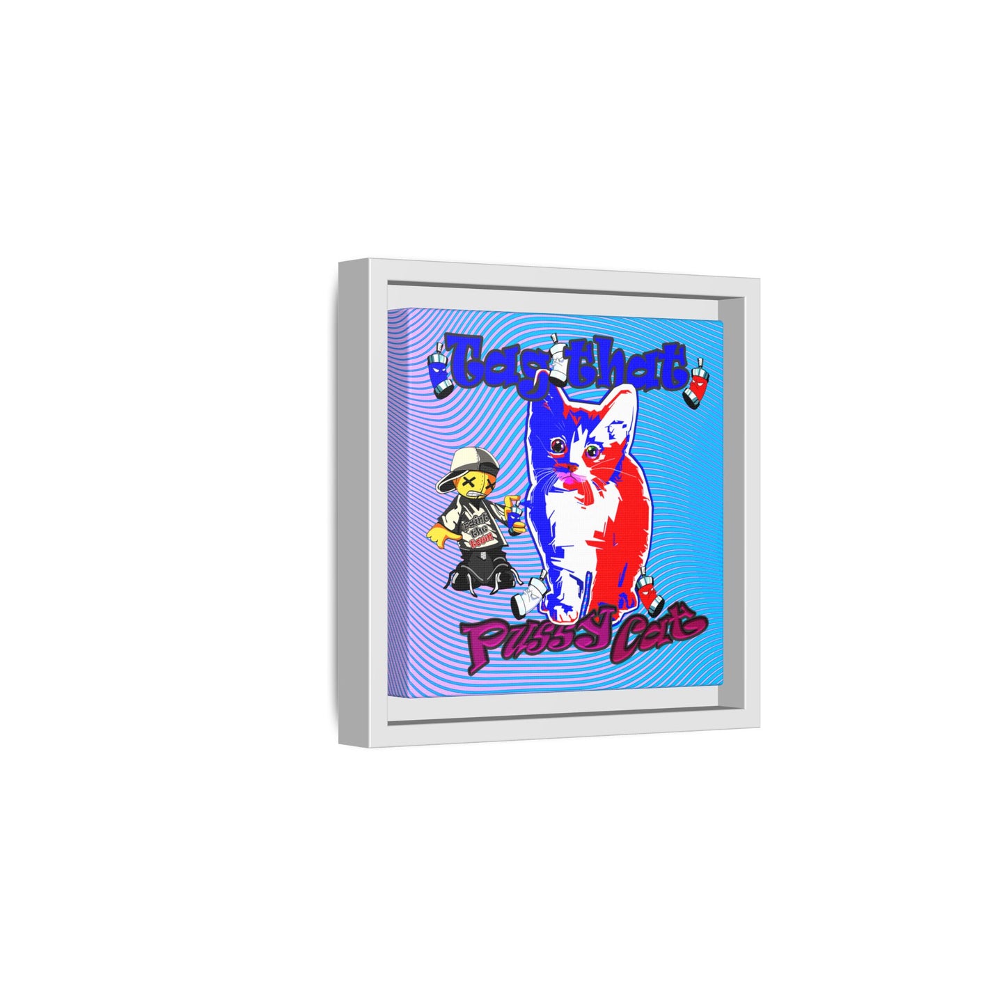 tag that - framed canvas art (light blue-purple wave)