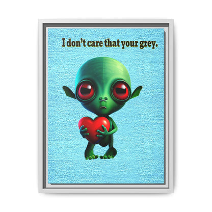 I don't care that your grey - framed canvas art (faded blue)