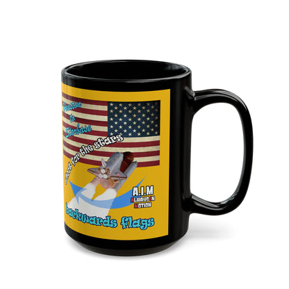 shoot for the stars - Black Mug (yellow)